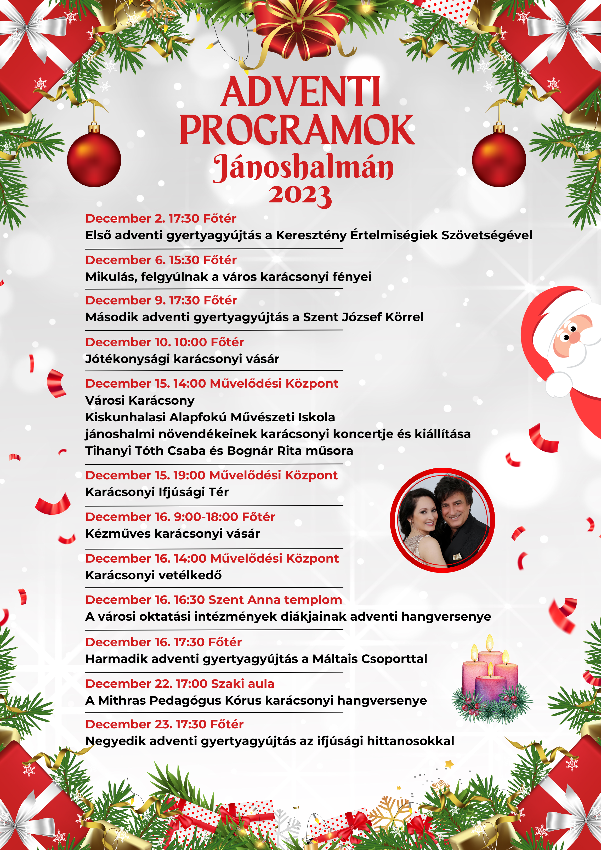 Adventi Programok Jánoshalmán 2023